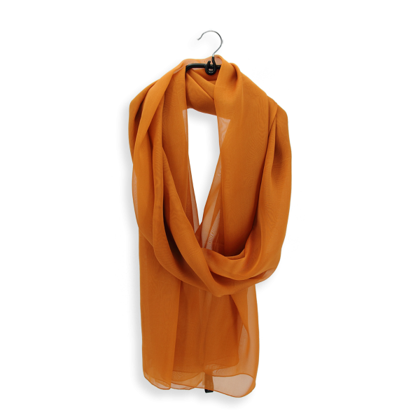 Etole-mariage-mousseline-soie-unie-ocre-caramel