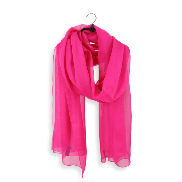 Etole mousseline soie unie fabrique en france rose fuschia