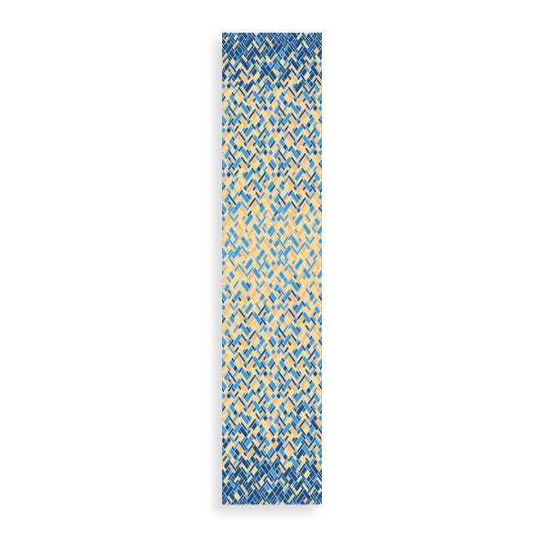 Foulard-femme-imprimé-bleu-coton-soie-mosaïque