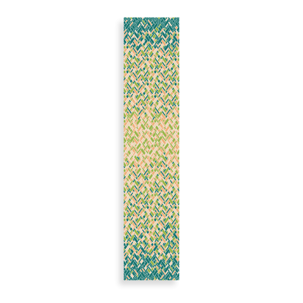 Foulard-femme-imprimé-vert-coton-soie-mosaïque