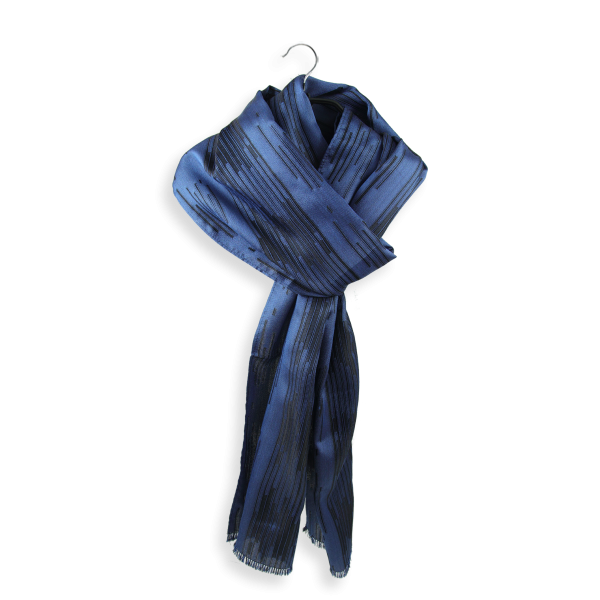 Foulard-homme-vincent-Soie-bleu