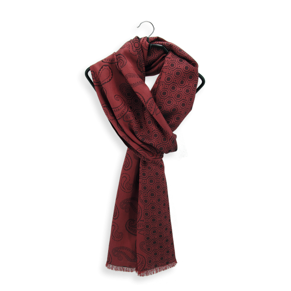 Foulard-homme-soie-rouge-roux-Charles