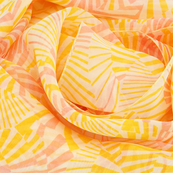 Foulard-jaune-femme-soie-imprimée-Mandala