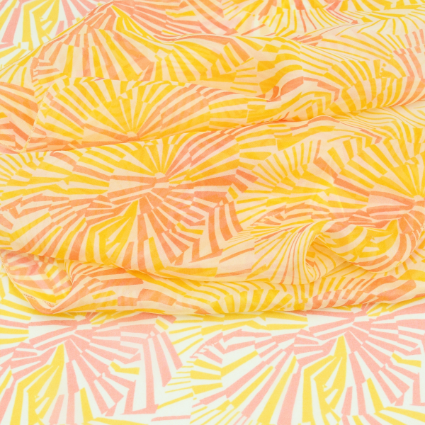 Foulard-jaune-femme-soie-imprimée-Mandala