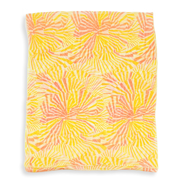 Foulard-jaune-femme-soie-imprimée-Mandala