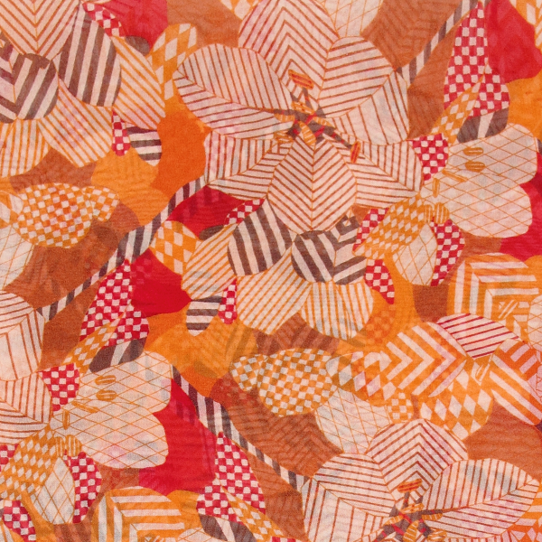 Foulard-femme-soie-imprimé-orange-Valentin