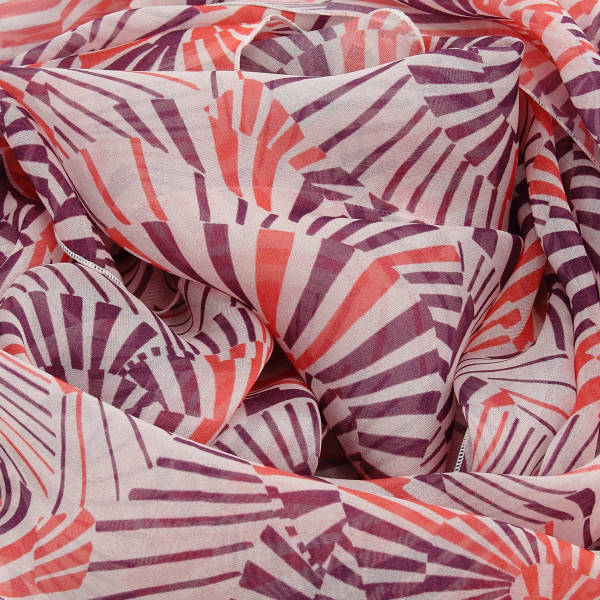 Foulard-rose-femme-soie-imprimée-Mandala