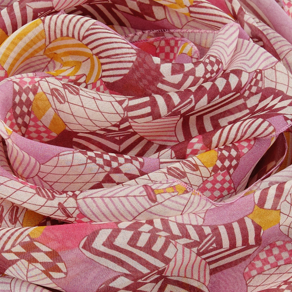 Foulard-femme-soie-imprimé-rose-Valentin