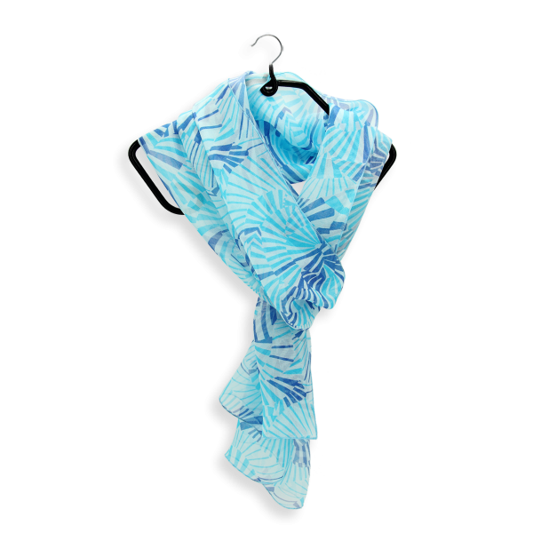 Foulard-femme-soie-imprimée-turquoise-bleu-Mandala
