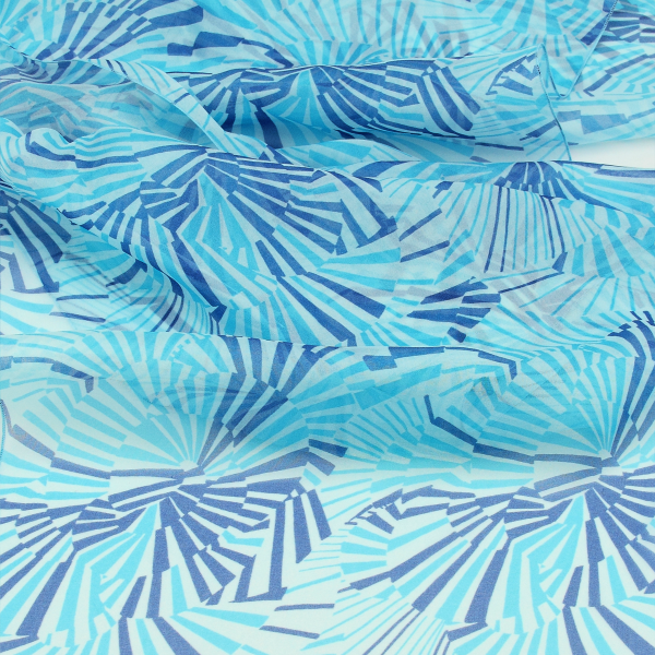 Foulard-femme-soie-imprimée-turquoise-bleu-Mandala