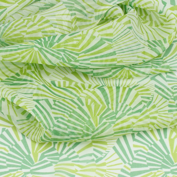 Foulard-femme-soie-imprimée-vert-Mandala