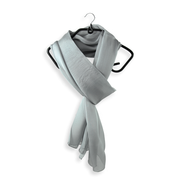 Foulard-femme-soie-mousseline-unie-gris