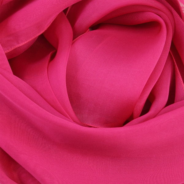 Foulard-femme-mousseline-soie-unie-rose-fuchsia