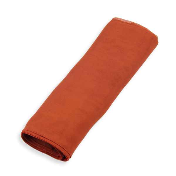 Foulard-femme-soie-unie-marron-roux
