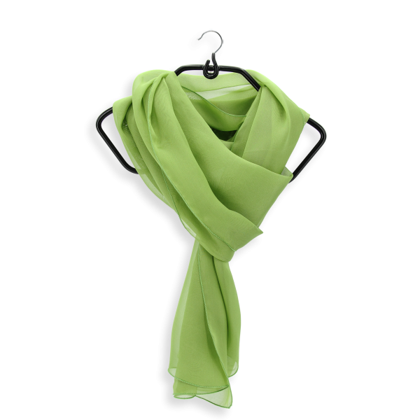 Foulard-femme-soie-unie-vert kiwi
