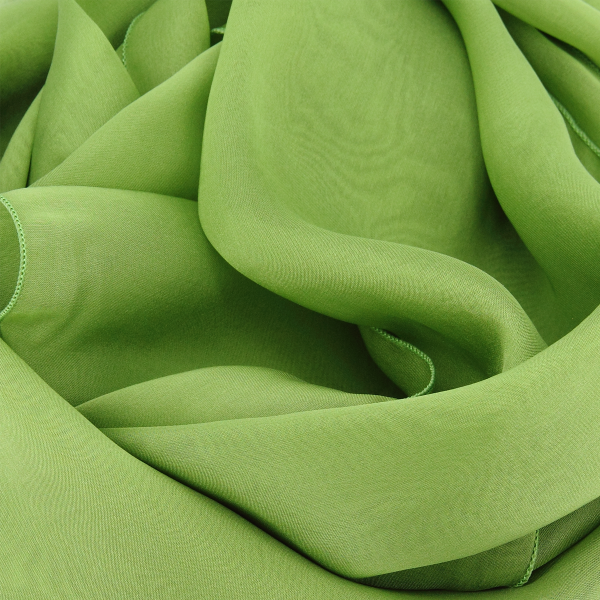 Foulard-femme-soie-unie-vert kiwi