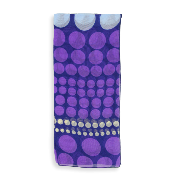 Foulard-soie-femme-imprimée-pois-violet-A