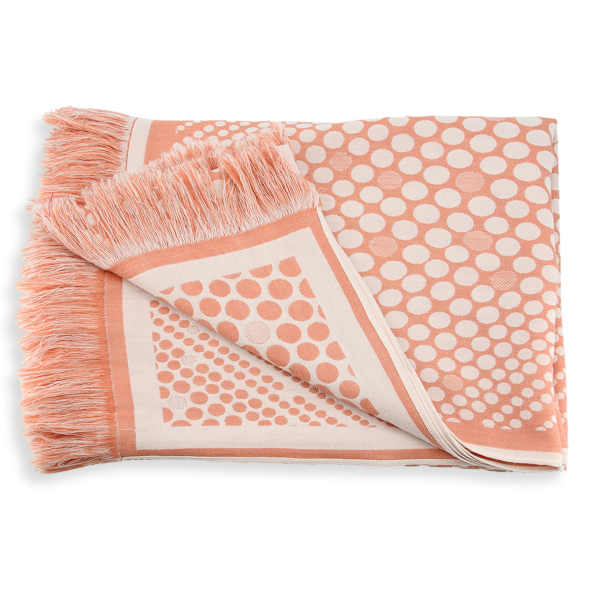 Grand-carre-femme-laine-rose-nude-Pois