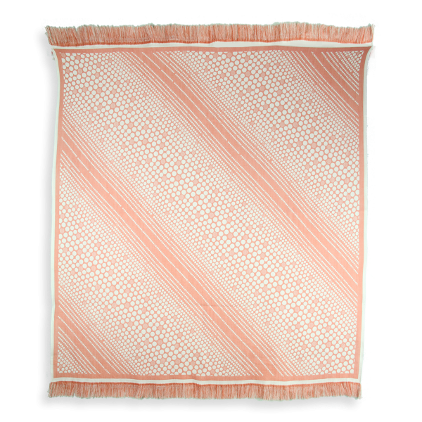 Grand-carre-femme-laine-rose-nude-Pois