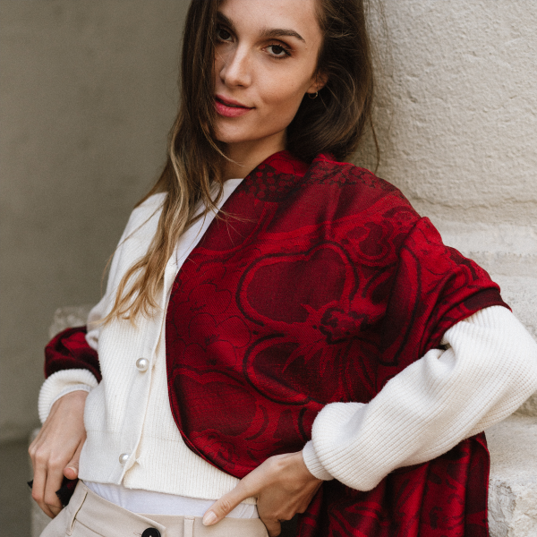 Maxi-étole-laine-modal-coton-soie-rouge-Sentiment