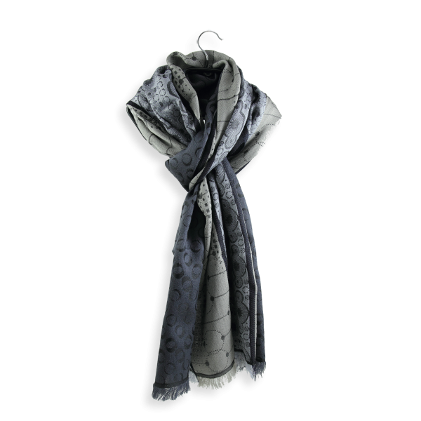 Scarf-Merino-wool-silk-grey-colored-Jericho-Made-in-France