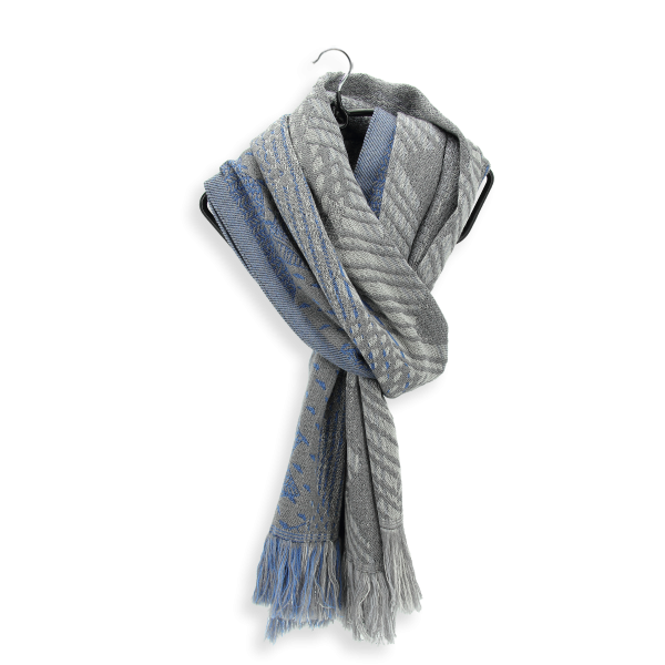 Grey-denim-merino wool-women's-scarf-Nebuleuse