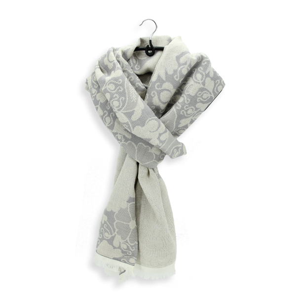Grey-wool-cashmere-women’s-scarf-oiseaux paradis