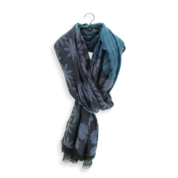 Grande-étole-femme-bleu-marine-modal-coton-soie-Jeannette