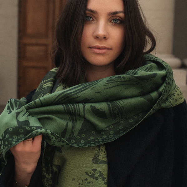 Maxi-etole-femme-laine-soie-coton-verte-Passion