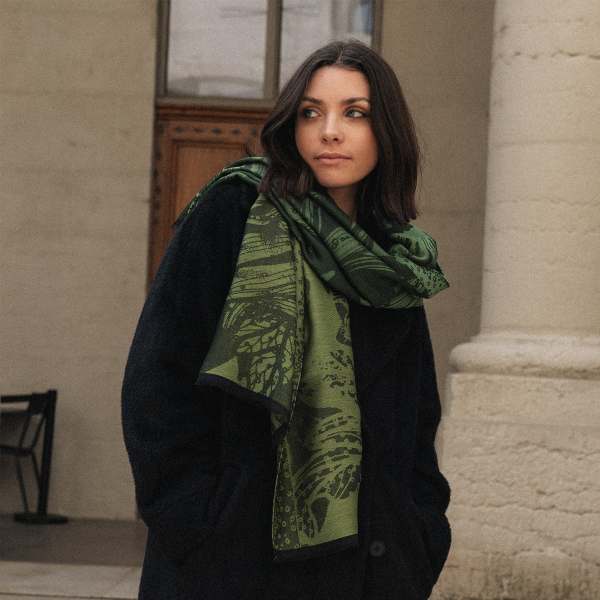 Maxi-etole-femme-laine-soie-coton-verte-Passion