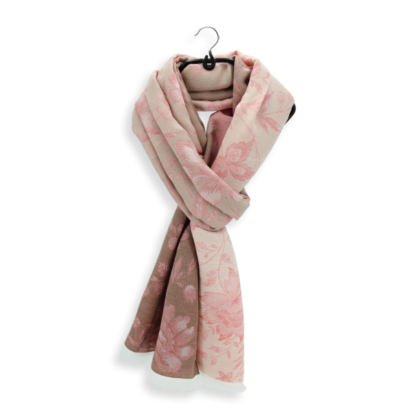 Women's-cotton-linen-pink-stole-Versailles