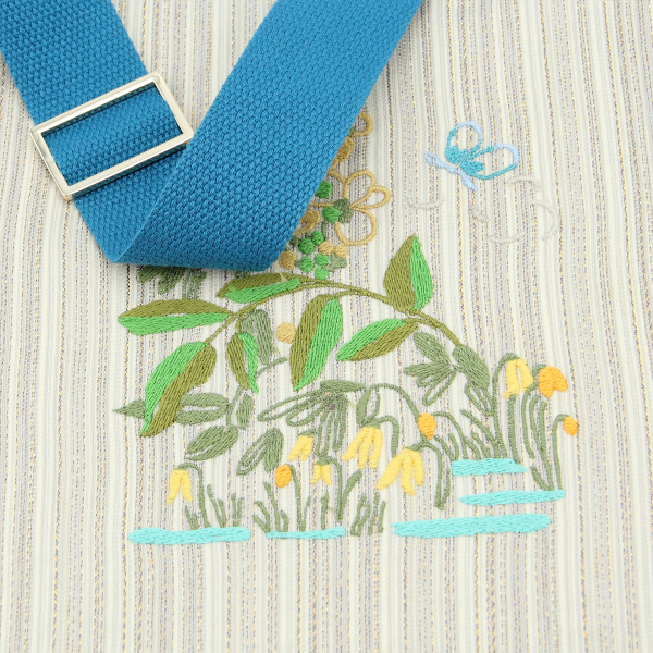 sac bandoulière-tissé-brodé-femme-fleurs des champs-or