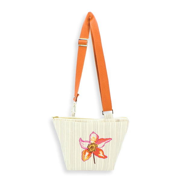 sac bandoulière-tissé-brodé-femme-trio fleuri-or