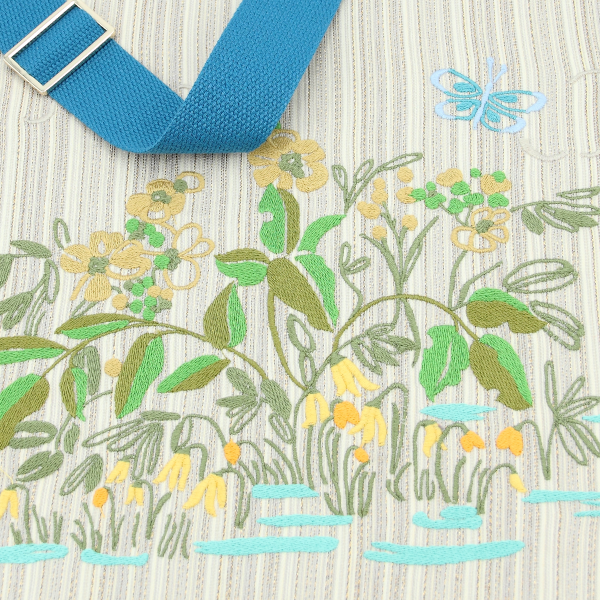 sac tissé brodé-femme-fleurs des champs or