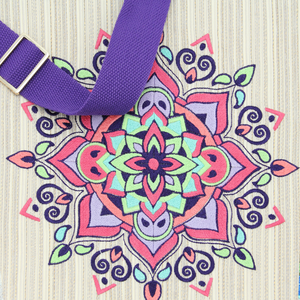 sac tissé brodé-femme-mandala- or