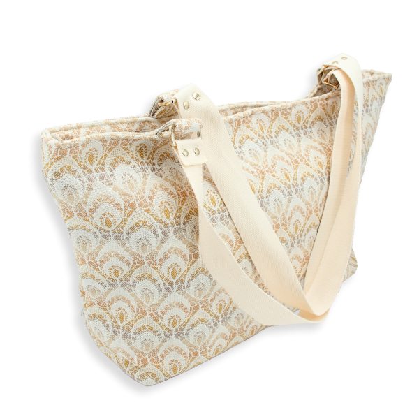 sac cabas dentelle beige