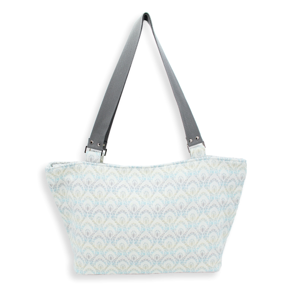 sac cabas dentelle bleu blanc
