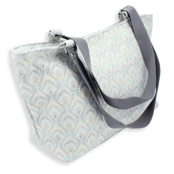 sac cabas dentelle bleu blanc