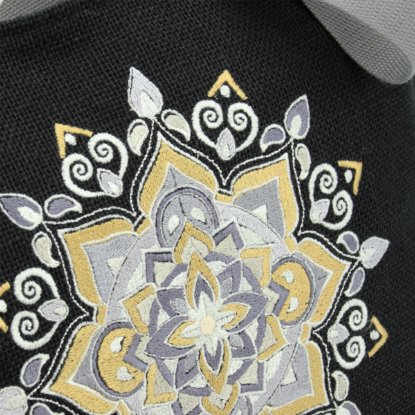sac cabas jute noir - mandalas