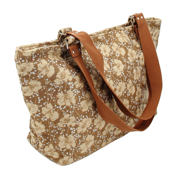 sac cabas coton bio pré fleuri beige