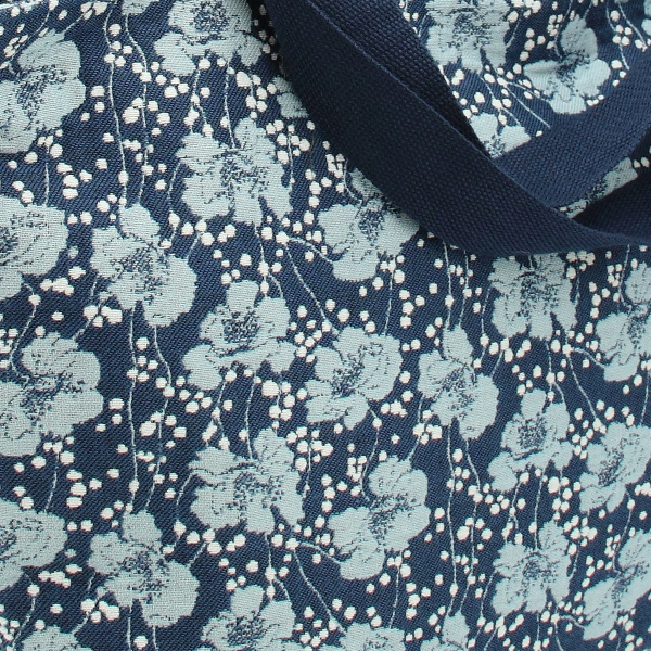sac cabas pre fleuri coton bleu jean