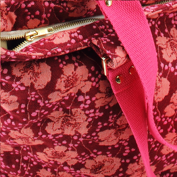 sac cabas pre fleuri coton rose