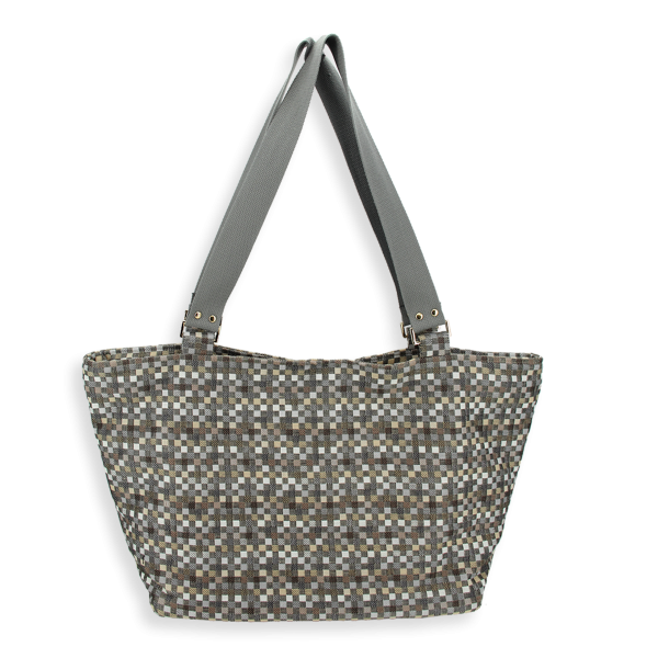 sac cabas coton lin vichy beige