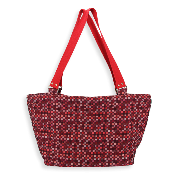 sac cabas coton lin Vichy Rouge