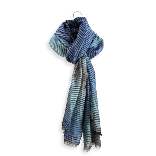 Blue denim-wool-silk-cotton-men’s-stole-Polaris