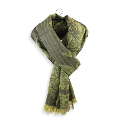 BEIGE and YELLOW MERINO WOOL and SILK STOLE - DIVA