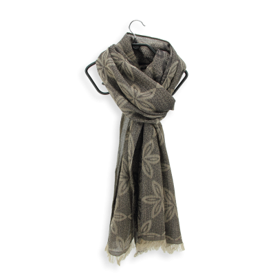 BEIGE, WOOL and SILK BLEND SCARF - BOUDOIR