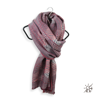 BIO COTTON STOLE NAVY RED MULTIRAYURES 