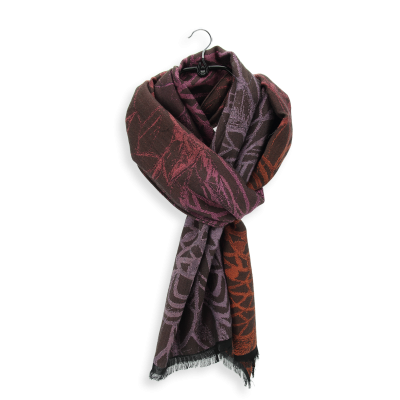 BROWN, COTTON SCARF - ROSELAND