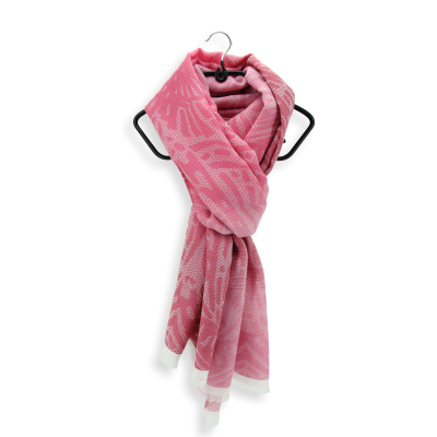 BUTTERFLY - PINK COTTON SILK RAYON BLEND SCARF